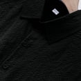 thumbnail image 6 of Men's Short Sleeve Button Down Shirt Polyester Casual Solid Dress Shirt Button Front Collared Regular Fit Moisture Wicking Breathable Daily Work Business Travel Golf Summer Style, 6 of 7