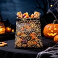 thumbnail image 6 of 20 Pack Halloween Spider Web Drawstring Mesh Bags, Black and Orange Polyester Treat Pouches for Candy and Party Favors, 3.93 x 5.51 in, 6 of 6