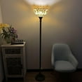 thumbnail image 2 of Enjoy Décor Lamps Tiffany 1-Light Torchiere Floor Lamp with Stained Glass Bowl in Gold, 2 of 4