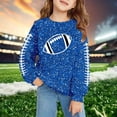 thumbnail image 2 of Byoo Toddler Girls Sweatshirt Glitter Football Print Hooded Sweatshirt Long Sleeve Pullover, 2 of 4