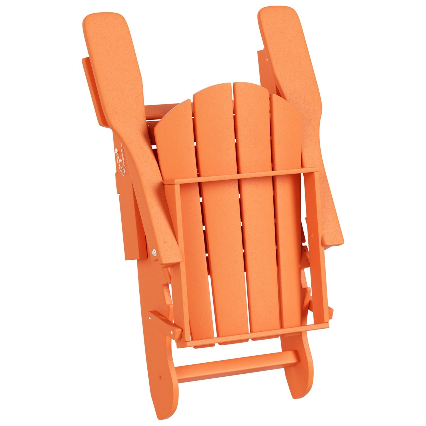 Polytrends  Laguna All Weather Poly Outdoor Patio Adirondack Chair Set - with Ottomans and Side Table (5-Piece) Orange