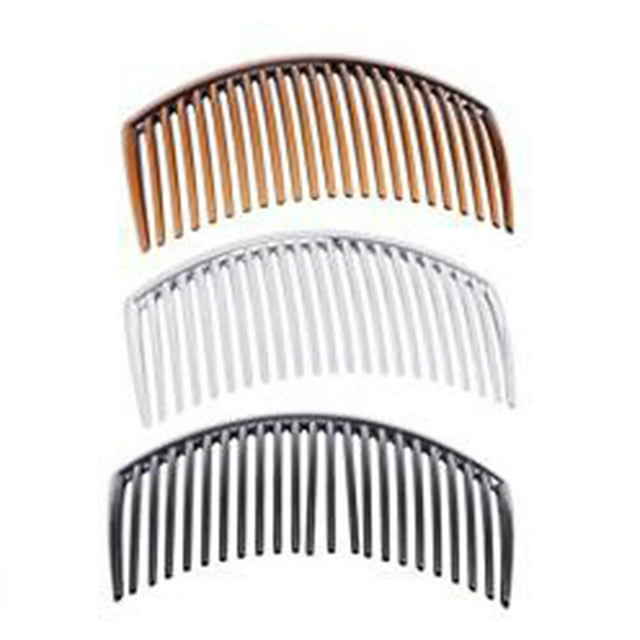 KAKOWELY Plastic Headdress Comb 6pcs Plastic Comb Headdress Simple Decor Comb Headdress for Woman Lady Girl (Black, Coffee, Transparent, Each Color Has 1pcs)