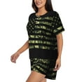 thumbnail image 2 of Bixox Women's American Flag Camo Printed Pajama Set 2 Piece Lounge Set Top and Shorts Soft Pajamas, Shorts with Pockets, 2 of 7