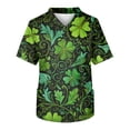 thumbnail image 5 of Fgvctg St. Patrick's Dayscrubs for Men V Neck Cute Shamrock Printed Scrubs Top Soft Workwear Short Sleeve T Shirts Loose Scrub Working Shirts Medical Nursing Uniforms with Pockets Army Green 3XL, 5 of 6