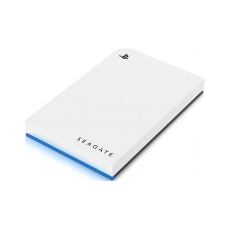 Seagate - Game Drive for PlayStation Consoles 5TB External USB 3.2 Gen 1 Portable Hard Drive with Blue LED Lighting - White