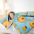 thumbnail image 3 of Erosebridal Swimming Capybara Kid Twin Comforter Sets, Summer Animal Bedding Set, 2pcs, Blue Reversible, 3 of 6