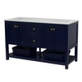 thumbnail image 4 of Lakeshore 60" Double Bathroom Vanity with Royal Blue Cabinet and Quartz Top, 4 of 8