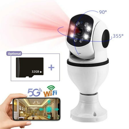 

HDS Llight Bulb Camera 5G WiFi Wireless Security Camera Home Camera 32G TF Card Two-way Intercom Humanoid Tracking