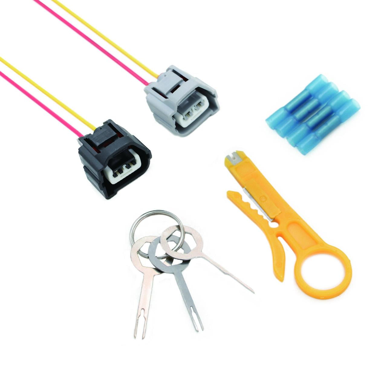 Pair of Ignition Coil Plug Connectors Wiring Harness with Tools Fit for