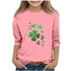 thumbnail image 1 of Blusas y camisas de manga larga y cuello redondo para niños con estampado del Día de San Patricio, manga 3/4/cuello redondo tres cuartos, parte inferior y superior para niños, parte superior de poliés, 1 of 4