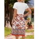 thumbnail image 5 of Vestido midi Zeagoo 2025 Verano Manga Corta Rojo Floral M, 5 of 5