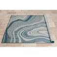 thumbnail image 3 of HR Waterproof Ocean Pattern Abstract Outdoor Rug - Stain and Fade-Resistant - Blue/Gray Color Scheme, 3 of 5