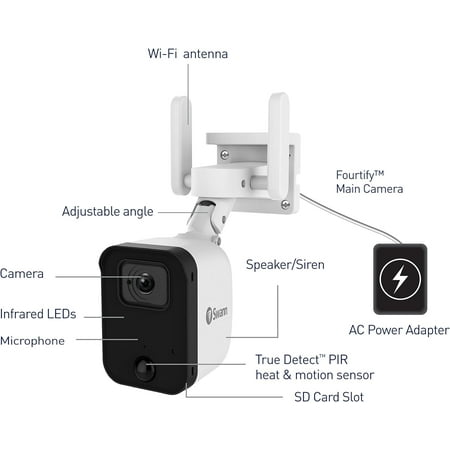 Swann - Fourtify 4 Camera Indoor/Outdoor Wi-Fi Security System