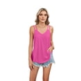 thumbnail image 3 of Eyelet Sleeveless Camisole Casual Spaghetti Strap Rose Red L, 3 of 9