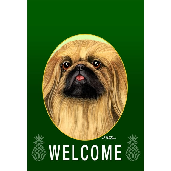 Pekingese - Best of Breed Welcome Pineapples House Flags