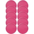 thumbnail image 1 of Tapa de contenedor MRX Solutions redonda de 5 pulgadas sin BPA, paquete de 10 unidades, fucsia, 1 of 6