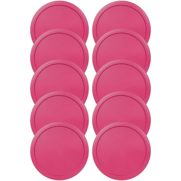 Tapa de contenedor MRX Solutions redonda de 5 pulgadas sin BPA, paquete de 10 unidades, fucsia