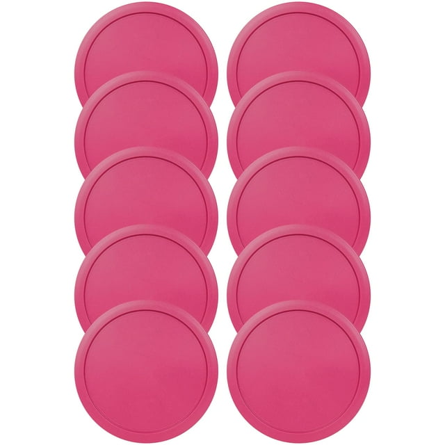 Tapa de contenedor MRX Solutions redonda de 5 pulgadas sin BPA, paquete de 10 unidades, fucsia