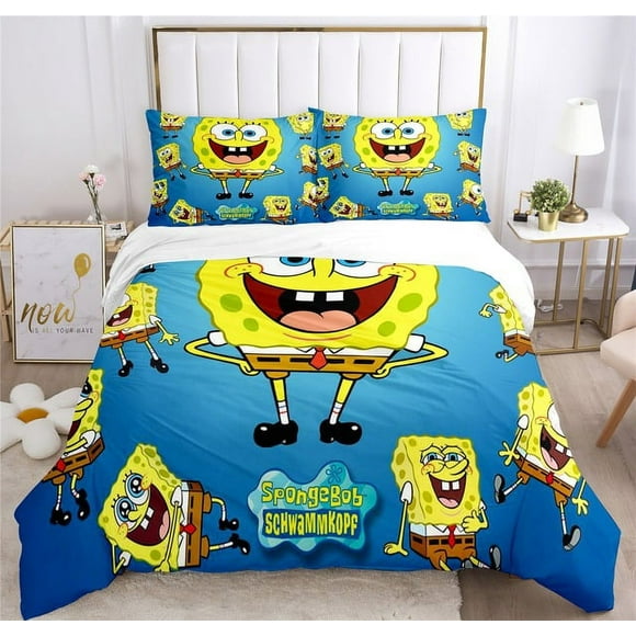 Juego de ropa de cama con estampado 3d de dibujos animados  edredón  funda nórdica  funda de almohada  tamaño Queen y King