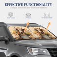 thumbnail image 4 of Honeii Bucket Flower Cow Print Foldable Car Sun Shade for Windshield, 2-Piece UV Protection Shade, Protects Car Interior, Ideal for Cars, Trucks, SUVs-Small, 4 of 6