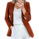 thumbnail image 1 of Chaqueta Elegante Cárdigan para mujer, temperamento, delgado, color sólido, informal, pequeño traje, chaqueta,blazer moda（Anaranjado， XXL), 1 of 5