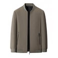 thumbnail image 4 of BRGZLK Mens Lightweight Jacket Stylish Solid Color Long Sleeve Lightweight Ribbed Cuffs Casual Full Zip Coat for Outdoor Casual Hiking Fishing Khaki 4XL, 4 of 9