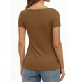 thumbnail image 3 of MOYIKO Womens T Shirts Short Sleeve Boat Neck Slim Fit Tee Basic Summer Tops, 3 of 7