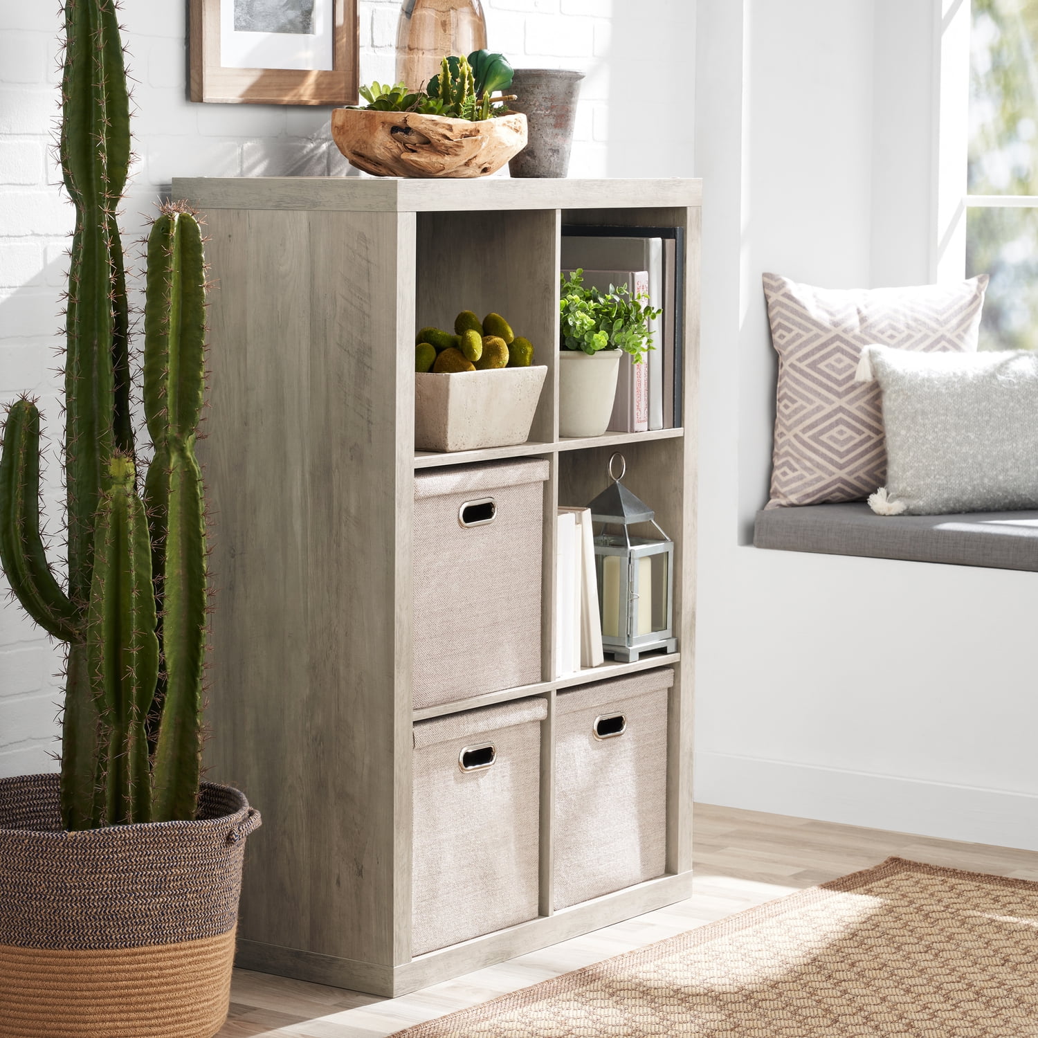 Better Homes & Gardens 6 Cube Storage Organizer, Rustic Gray