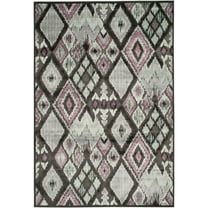 SAFAVIEH Paradise Yvonne Geometric Southwestern Area Rug, Charcoal/Multi, 5'3" x 7'6"