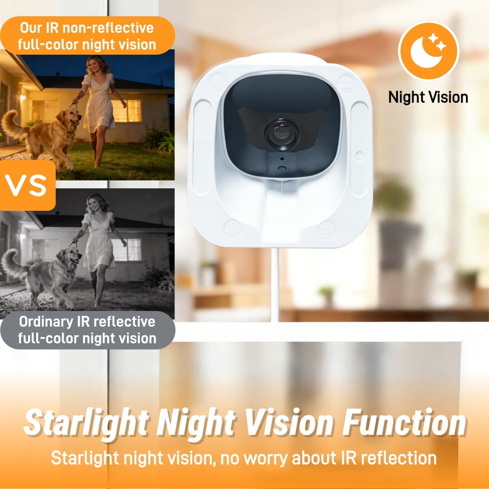 1080P HD Mini WiFi Security Camera Indoor, Wireless Baby Monitor for Phone App (No Screen), Portable Travel Nanny Cam with Full Color Night Vision, 2-Way Audio, Motion Detection for Pet/Elderly.