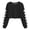 Black, variant on WUANDIXFA Kids Crop Tops Girls Hoodies 4-13 Years Cute Flower Long Sleeve Fashion Sweatshirts,Black,8-9 Years