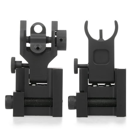 Flip Up Iron Sights Folding Rapid Transition Backup Front and Rear Iron Sights