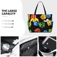 thumbnail image 2 of Dice Pattern Colorful Cube Large Capacity Beach Travel Tote Bag Shoulder Handbag for Gym Camping Shopping, 2 of 6