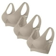 thumbnail image 2 of Wireless Full Coverage Everyday Bra for Women - Breathable Comfort, No Rims, Large Size, Solid Color, All Season Lingerie #Khaki,L, 2 of 3