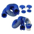 thumbnail image 1 of Duraflex Sewer Hose 22006 Gator; 20 Foot Extended Length; 76 Inch Compressed Length; 24 Mil Polypropylene With Polymer Ribbed Construction; Charcoal Gray; With Four Drip Caps/Clear Elbow, 1 of 5