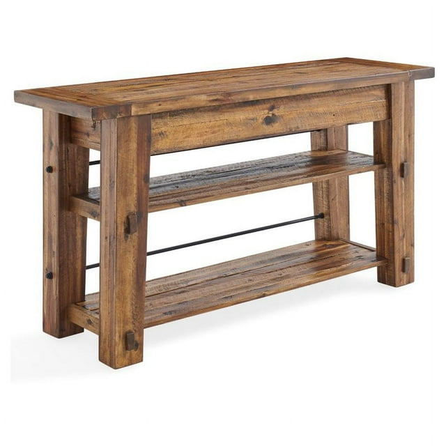 Alaterre Durango 54L Industrial Wood Console/Media Table with Two Shelves
