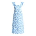 thumbnail image 4 of Time and Tru Women's Cotton Midi Dress with Flutter Sleeves, Sizes XS-XXXL, 4 of 4
