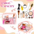 Clear Makeup Bag 9.4"x7"x3.5" Pink Travel Toiletry Bag Large Cosmetic