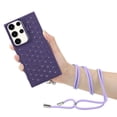 thumbnail image 4 of ELEHOLD for Samsung Galaxy S24 Magnetic Stand Case with Detachable Lanyard Strap Honeycomb Heat Dissipation Compatible with Mag Safe Charging Lens Frame Kickstand Anti-Lost Protection,Purple, 4 of 5
