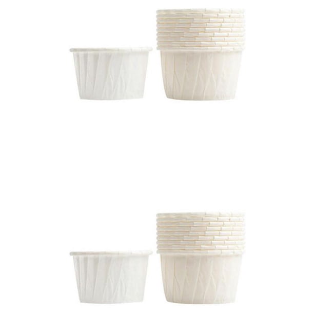 Yuarrent 50 piezas de tazas para magdalenas, papel de aluminio resistente, revestimientos para hornear magdalenas, bandeja de decoración, Blanco 2Conjunto