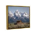 thumbnail image 4 of Stupell Industries Cabin & Snowy Peaks Landscape Photography Gold Floater Framed Canvas Art Print Wall Art, 21 x 17, 4 of 10