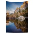 thumbnail image 3 of Ambesonne Nature Tablecloth Rectangular Table Cover, Lake Mountain Sunset, 60"x84", Navy Brown, 3 of 4