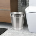 thumbnail image 3 of nu steel Hudson Decorative 304 Stainless Steel Small Trash Can Wastebasket, Garbage Container Bin for Bathrooms, Powder Rooms, Kitchens, Home Offices - matt/shiny, 3 of 5