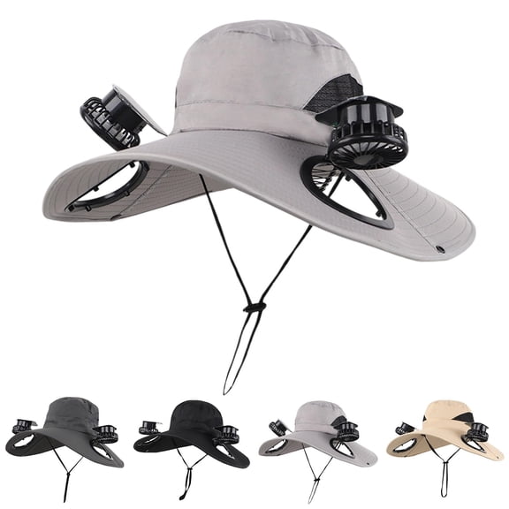 Kcolen Sun Hats For Men Wide Brim Outdoor Wide Brim Sun Hat Hat with Integrated Fans for Year-Round Leisure and Comfort