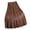 11-Khaki718, variant on Puliio Women's PU Leather Pleated Midi Skirt Elastic Waist Casual Office Skirts