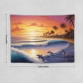 thumbnail image 2 of Sunset Jumping Dolphin Tapestrys Wall Hanging Teal Abstract Wall Tapestry for Dorm Living Room, 2 of 6