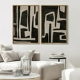 thumbnail image 3 of IDEA4WALL Framed Canvas Print Wall Art Set Abstract Black and Beige Contemporary Silhouette Design Illustration Minimalist Neutral Modern Art Vintage Wall Decor for Bedroom - 16"x24"x2 Natural, 3 of 5