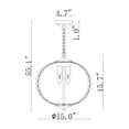 thumbnail image 4 of Warehouse of Tiffany Swere 3-Light 16-inch Wood Bead Globe Chandelier, 4 of 5