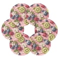 thumbnail image 7 of Yayeee 6 PCS Drink Coasters with Holder Set Woven Absorbent Round Tabletop Hot Pad, Pink Blueberries, 7 of 7