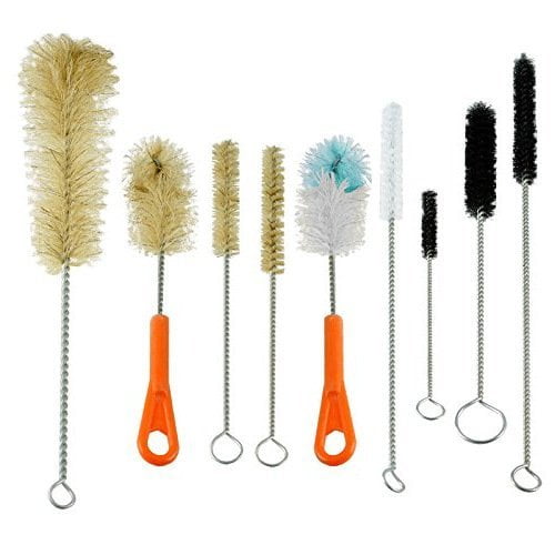 Ultimate Bottle And Tube Brush Cleaning Set 9 Sizes And Shapes Natural And Synthetic Bristles 3260